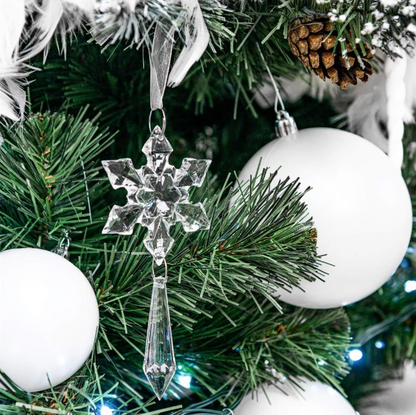 Set Premium Globuri de Crăciun (20 Bucăți), 6 cm, 5 Texturi Mixte, Culoare Alb Imaculat