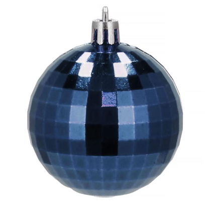 Set Premium Globuri de Crăciun (20 Bucăți), 6 cm, 5 Texturi Mixte, Culoare Albastru Închis