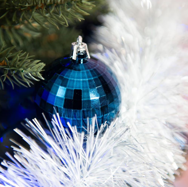 Set Premium Globuri de Crăciun (20 Bucăți), 6 cm, 5 Texturi Mixte, Culoare Albastru Închis