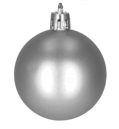 Set Premium Globuri de Crăciun (20 Bucăți), 6 cm, 5 Texturi Mixte, Culoare Argintiu