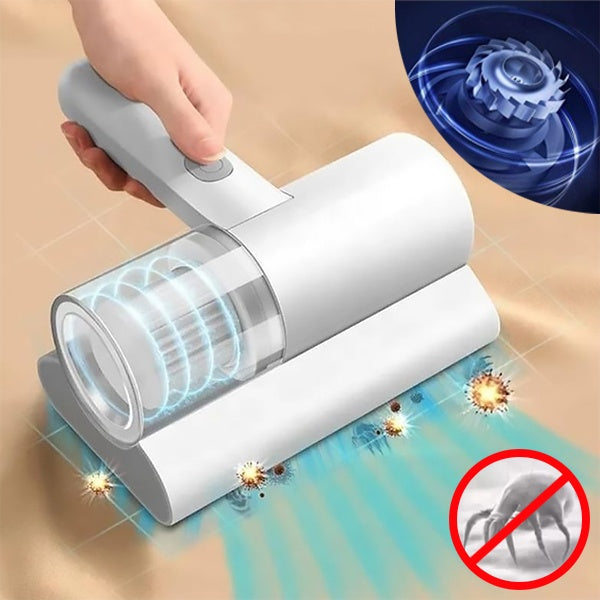 Aspirator Portabil 2-în-1 Anti-Acarieni, Igienizare UV/Ioni de Argint, Fără Fir, Filtru HEPA, 0.6 kg