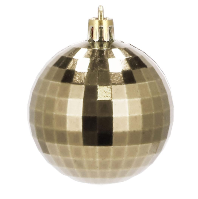 Set Premium Globuri de Crăciun (20 Bucăți), 6 cm, 5 Texturi Mixte, Culoare Auriu