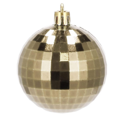 Set Premium Globuri de Crăciun (20 Bucăți), 6 cm, 5 Texturi Mixte, Culoare Auriu