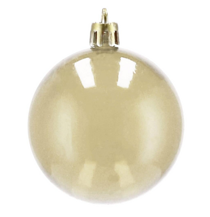 Set Premium Globuri de Crăciun (20 Bucăți), 6 cm, 5 Texturi Mixte, Culoare Auriu