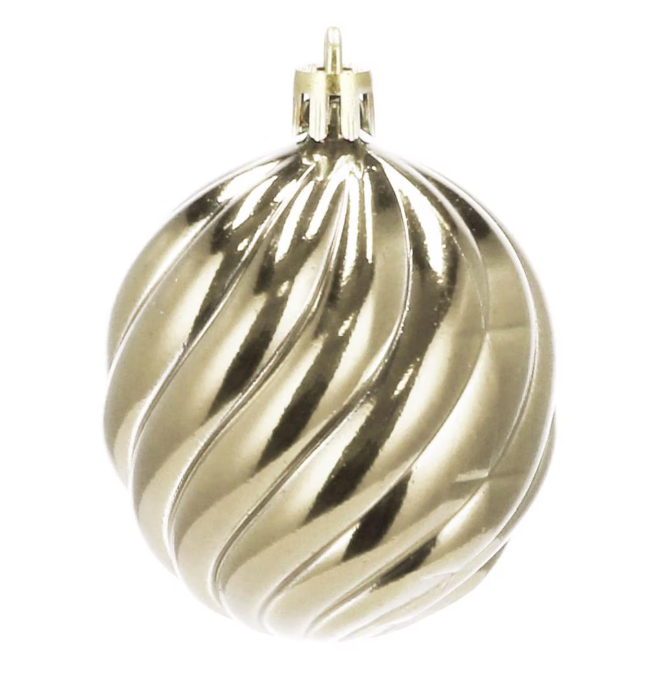 Set Premium Globuri de Crăciun (20 Bucăți), 6 cm, 5 Texturi Mixte, Culoare Auriu