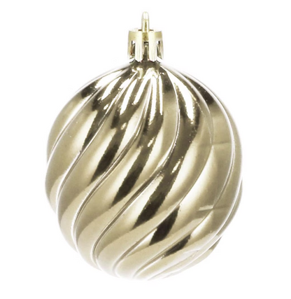 Set Premium Globuri de Crăciun (20 Bucăți), 6 cm, 5 Texturi Mixte, Culoare Auriu