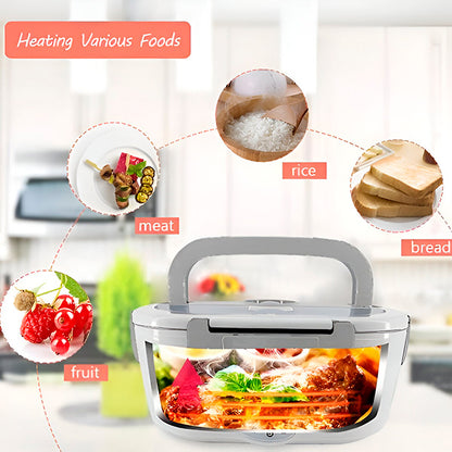 Caserolă Electrică Portabilă (1.05 L) cu Încălzire Rapidă, Alimentare la Priză 220V, Design Alb/Gri