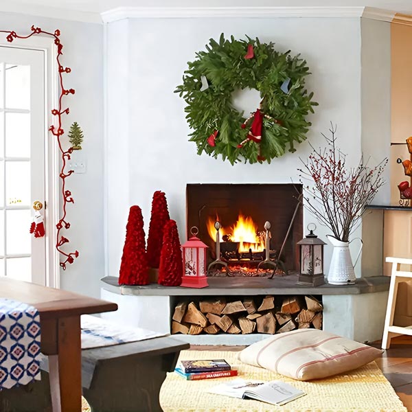 Set 2 Felinare de Crăciun LED (Alb Cald Sclipitor), 13 cm, Suspendabile, Design Vintage (Roșu/Bronz sau Alb/Argintiu)