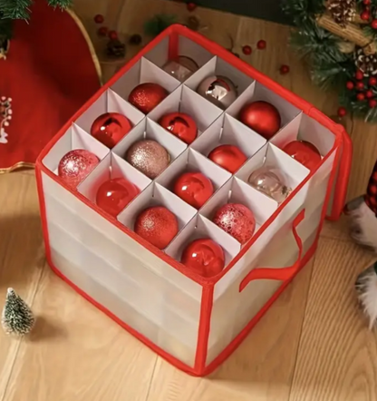 Cutie de Depozitare Globuri Crăciun 64 Locuri, Organizator Modular, Rezistent la Apă, Pliabil, 30.5 x 30.5 x 30.5 cm