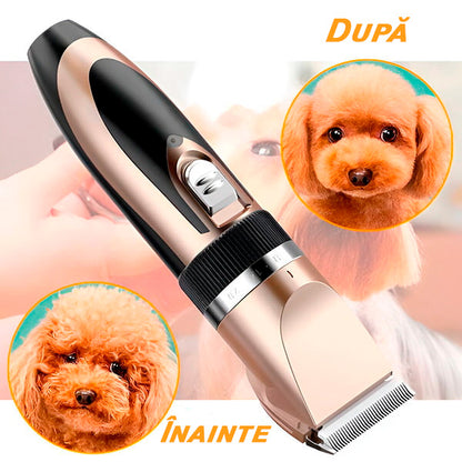 Mașină de Tuns Animale Profesională, Lamă Ceramică/Titan, Reîncărcabilă, Motor Silențios