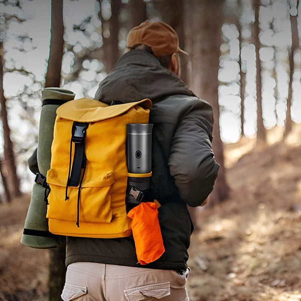 Espressor Portabil Premium 3-în-1 cu Auto-Încălzire, Presiune 20 Bari, Baterie 7500 mAh (USB-C)