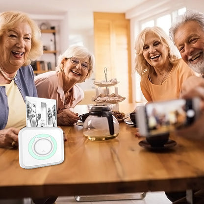 Set Mini-Imprimantă Termică Portabilă (13 Piese), Bluetooth APP Control, Fără Cerneală, Autonomie 1200 mAh