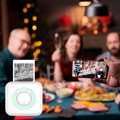 Set Mini-Imprimantă Termică Portabilă (13 Piese), Bluetooth APP Control, Fără Cerneală, Autonomie 1200 mAh