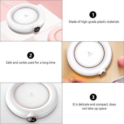 Încălzitor Ceașcă 3-în-1 Digital, Oprire Automată 8h, Temperatură Reglabilă (55 - 75 Grade Celsius), USB (Alb/Roz/Verde)