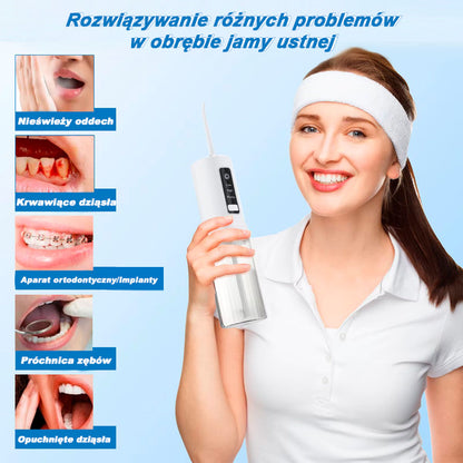 Irigator Bucal Portabil, 220 ml, 3 Moduri Inteligente de Curățare, Reîncărcabil prin USB