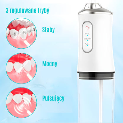 Irigator Bucal Portabil, 220 ml, 3 Moduri Inteligente de Curățare, Reîncărcabil prin USB
