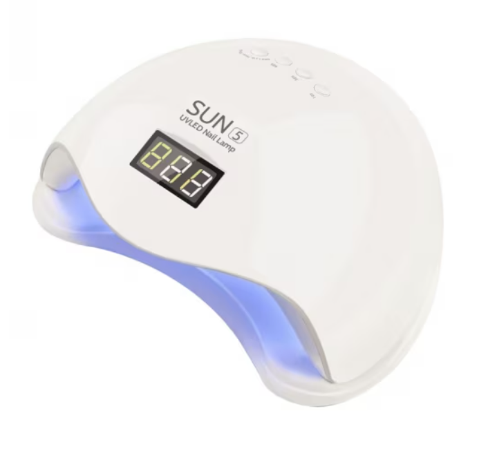 Lampă Profesională Unghii 48W UV/LED, Dual Light Sensor & Timer, Bază Magnetică (Alb Perlat / Roz)