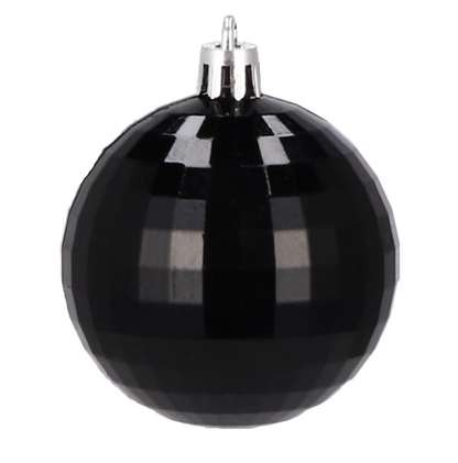 Set Premium Globuri de Crăciun (20 Bucăți), 6 cm, 5 Texturi Mixte, Culoare Negru