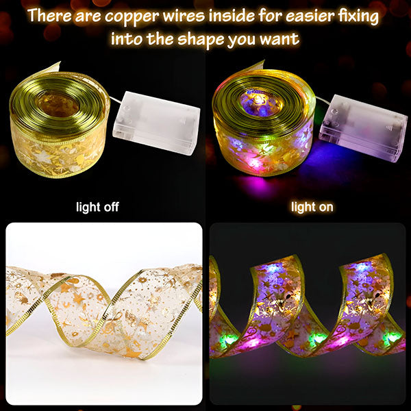 Panglică Decorativă LED Flippy, 1 m, 10 Lumini Multicolore, Flexibilă (Sârmă Cupru), Alimentare cu Baterii