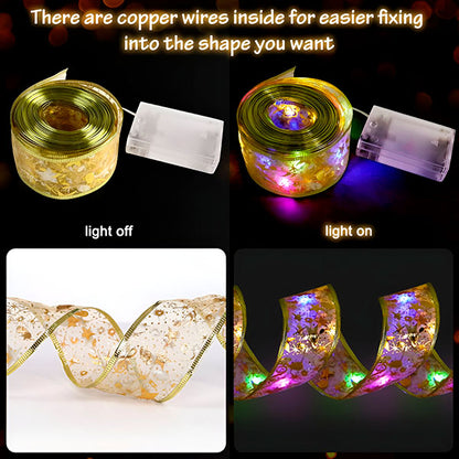 Panglică Decorativă LED Flippy, 1 m, 10 Lumini Multicolore, Flexibilă (Sârmă Cupru), Alimentare cu Baterii