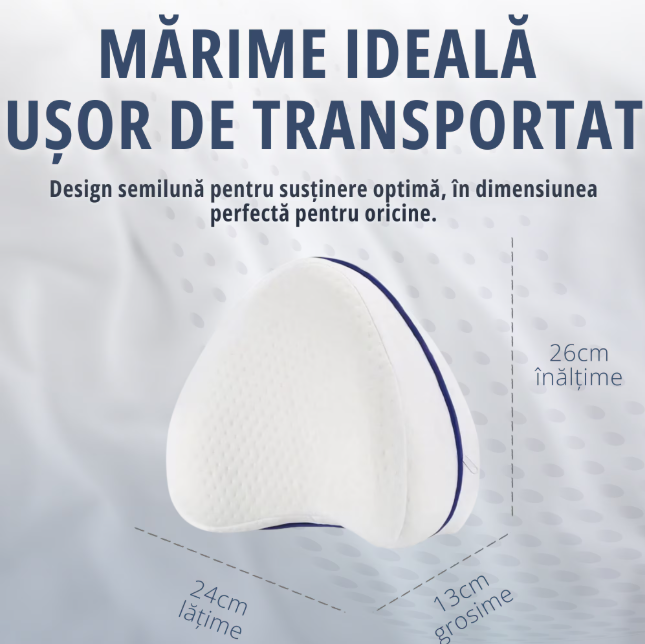 Perna Ortopedică Somn Liniștit cu Spumă Memorie, Suport Anti-Sciatică pentru Genunchi, Șold și Spate