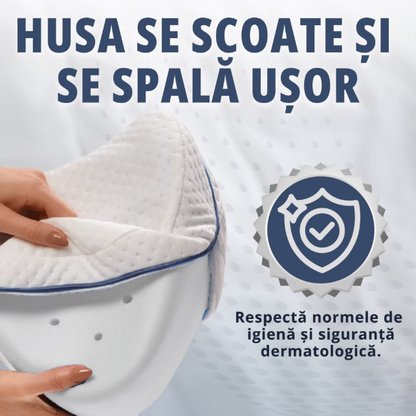 Perna Ortopedică Somn Liniștit cu Spumă Memorie, Suport Anti-Sciatică pentru Genunchi, Șold și Spate