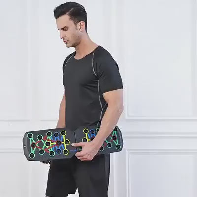 Platformă de Flotări 14-în-1 Pliabilă, Sistem Plug & Press, Antrenament Total al Părții Superioare a Corpului