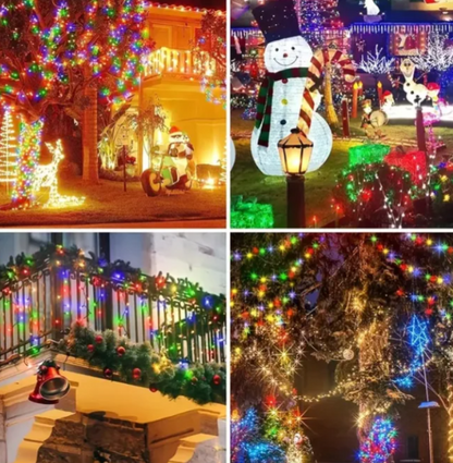 Instalație Crăciun Profesională LED (Multicolor), 50 Metri, 8 Moduri de Iluminare, Protecție IP44 (Interior/Exterior)