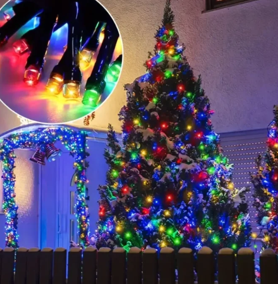 Instalație Crăciun Profesională LED (Multicolor), 50 Metri, 8 Moduri de Iluminare, Protecție IP44 (Interior/Exterior)