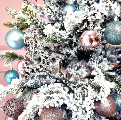 Set Premium Globuri de Crăciun (20 Bucăți), 6 cm, 5 Texturi Mixte, Culoare Roz