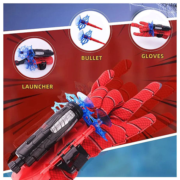 Mănușă Lansatoare Spiderman (Web Shooter), Proiectile Moi Inofensive, Dezvoltă Coordonarea, 12 x 24 cm