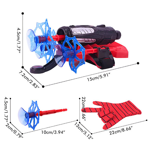 Mănușă Lansatoare Spiderman (Web Shooter), Proiectile Moi Inofensive, Dezvoltă Coordonarea, 12 x 24 cm