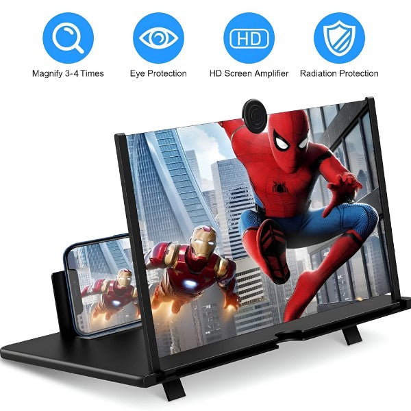 Suport Multifuncțional cu Lupă pentru Ecran Telefon (Opti-Screen), Factor de Mărire 9x, Pliabil, Protecție Ochi