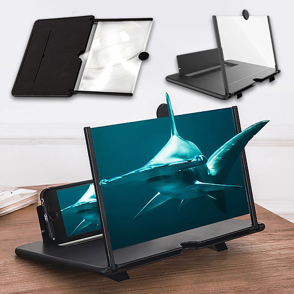 Suport Multifuncțional cu Lupă pentru Ecran Telefon (Opti-Screen), Factor de Mărire 9x, Pliabil, Protecție Ochi