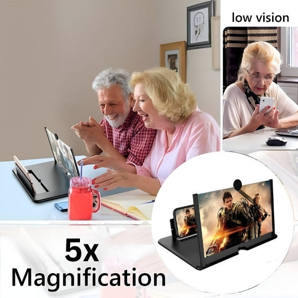 Suport Multifuncțional cu Lupă pentru Ecran Telefon (Opti-Screen), Factor de Mărire 9x, Pliabil, Protecție Ochi