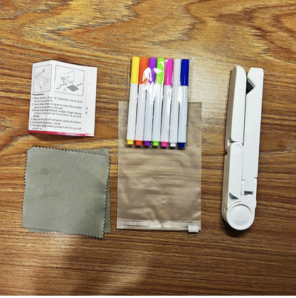 Tablă de Mesaje LED "LumiNote", 30x20 cm, Set cu 7 Markere Fluorescente, Reutilizabilă, Iluminare Neon