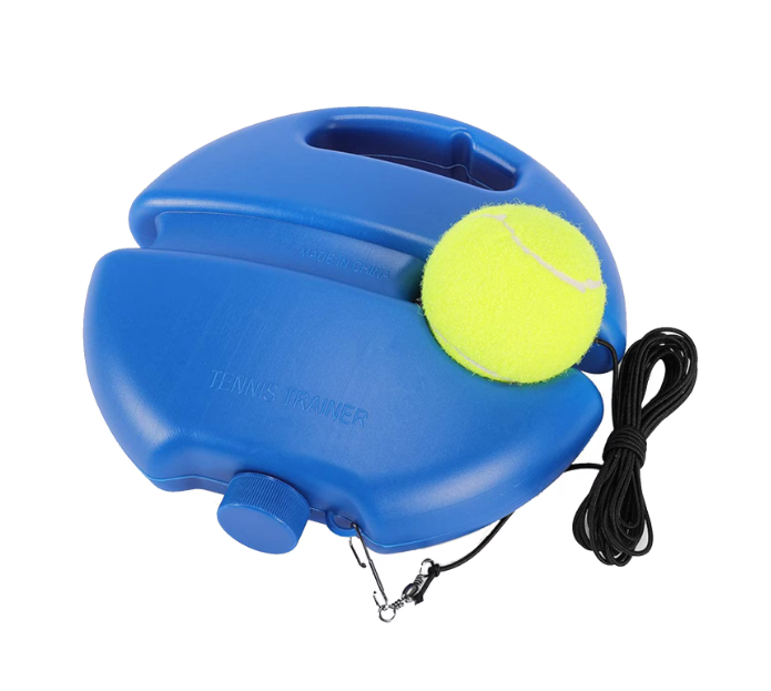 Set de Antrenament Tenis Solo, Bază Anti-Alunecare Umplibilă, Cordon Elastic Durabil (Albastru/Portocaliu)