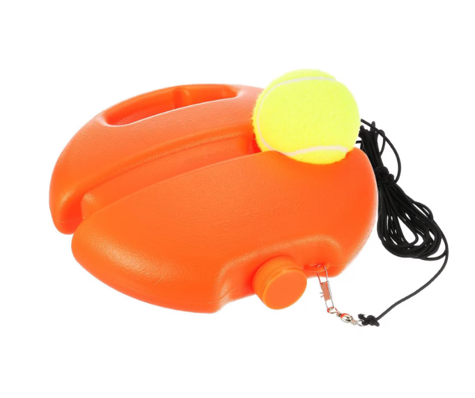 Set de Antrenament Tenis Solo, Bază Anti-Alunecare Umplibilă, Cordon Elastic Durabil (Albastru/Portocaliu)