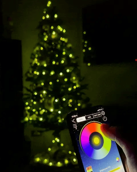 Instalație Smart de Crăciun RGB, 10 Metri, 110 LED-uri, Fir Cupru, Control APP & Bluetooth (Waterproof)